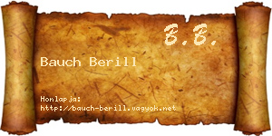 Bauch Berill névjegykártya